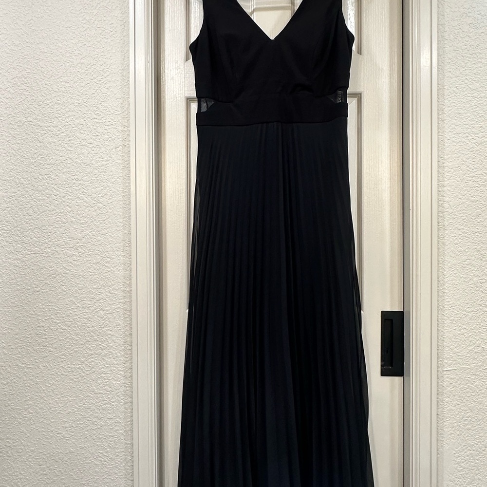 Xscape Black Pleated Maxi Dress.